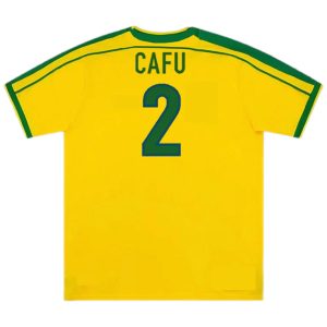 CAFU #2 Retro Brazil Home Jersey World Cup 1998