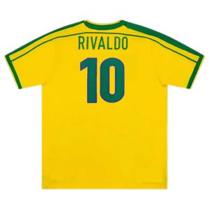 RIVALDO #10 Retro Brazil Home Jersey World Cup 1998