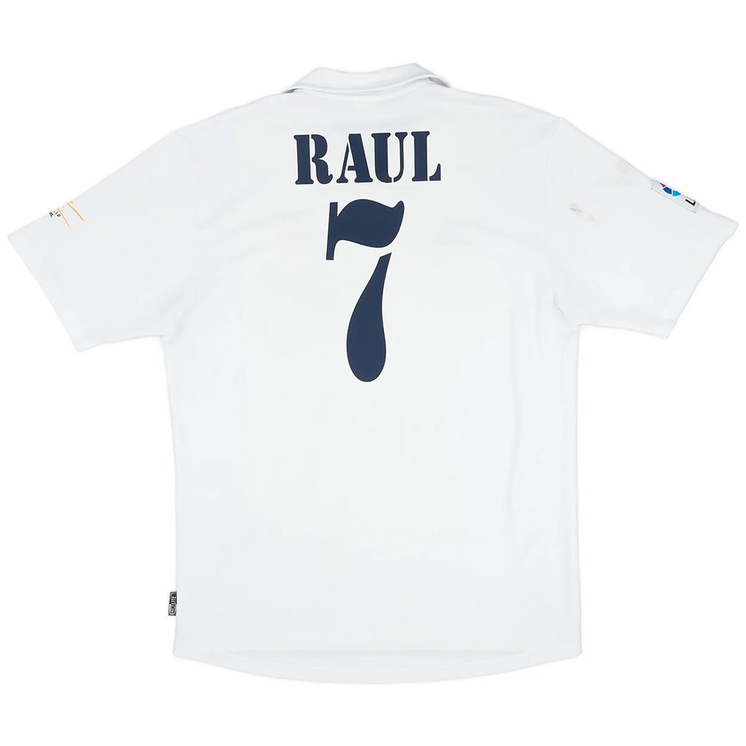 RAUL #7 Retro Real Madrid Centenary Home Jersey 2002/03