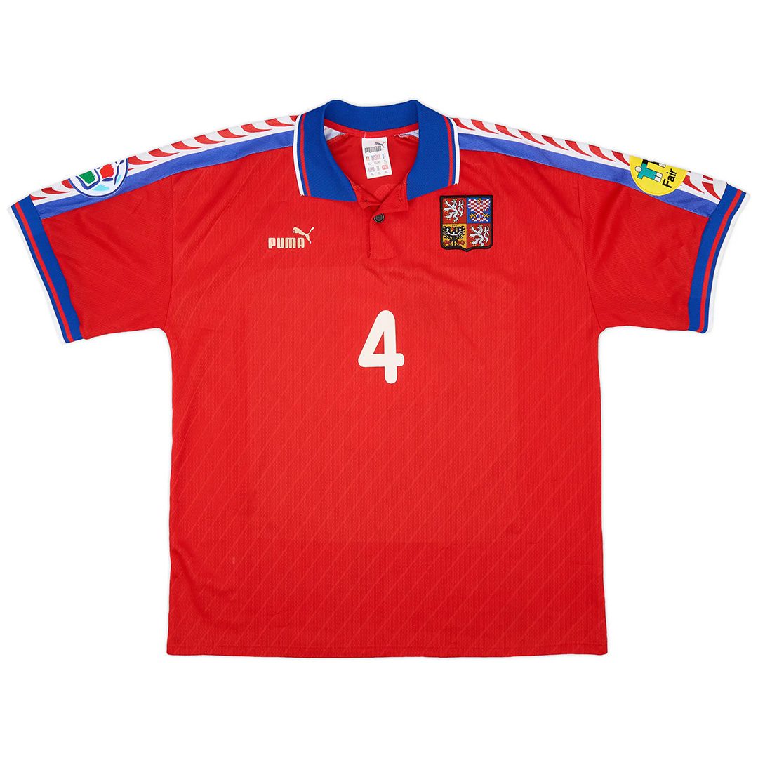 Nedved #4 Retro Czech Republic Home Jersey 1996/98