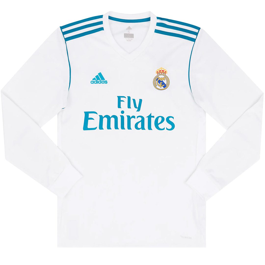 Retro Real Madrid Home Long Sleeve Jersey 2017/18