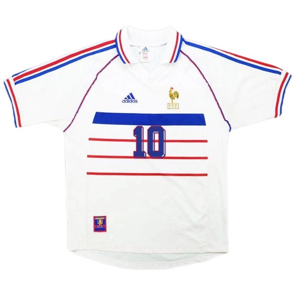 Zidane #10 Retro France Away Jersey World Cup 1998