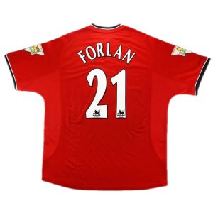 FORLAN #21 Retro Manchester United Home Jersey 2000/02