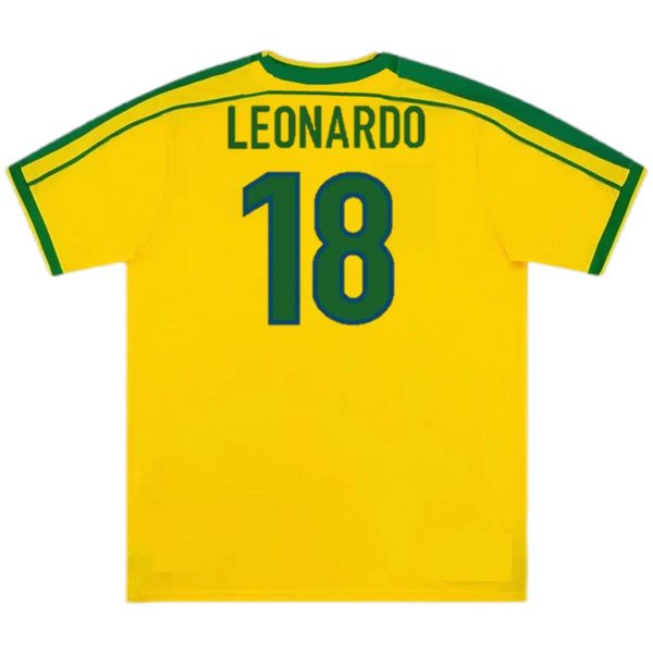 LEONARDO #18 Retro Brazil Home Jersey World Cup 1998