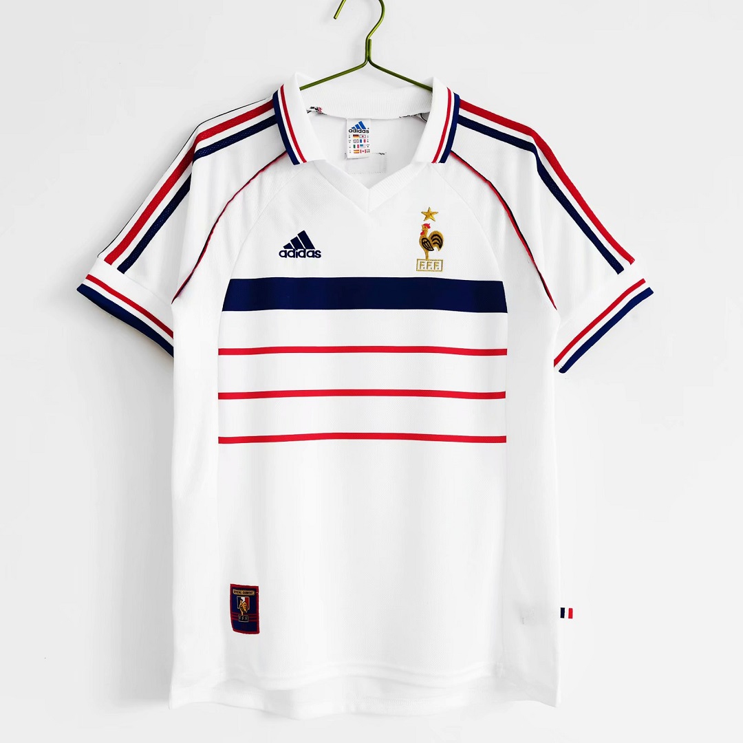 Zidane #10 Retro France Away Jersey World Cup 1998